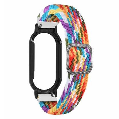 For Xiaomi Smart Band 8 / Band 8 NFC Braided Watch Band with PC Watch Case and Screen Protector