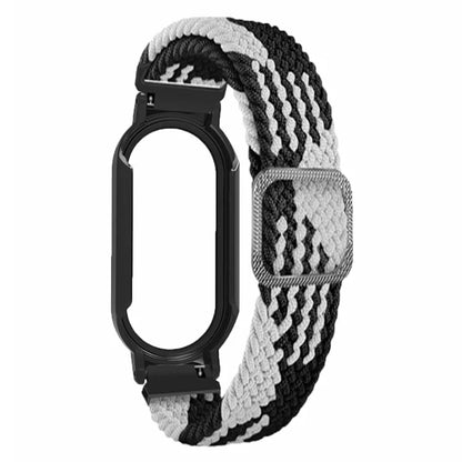 For Xiaomi Smart Band 8 / Band 8 NFC Braided Watch Band with PC Watch Case and Screen Protector