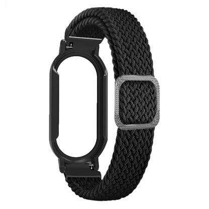 For Xiaomi Smart Band 8 / Band 8 NFC Braided Watch Band with PC Watch Case and Screen Protector