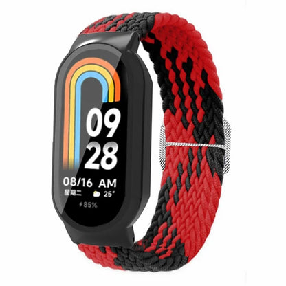 For Xiaomi Smart Band 8 / Band 8 NFC Braided Watch Band with PC Watch Case and Screen Protector