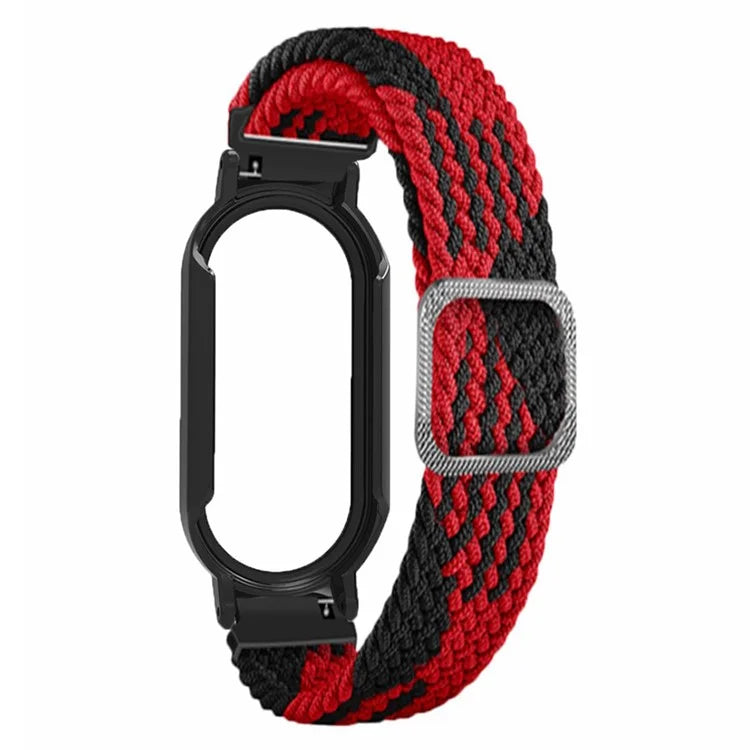 For Xiaomi Smart Band 8 / Band 8 NFC Braided Watch Band with PC Watch Case and Screen Protector