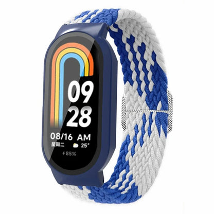 For Xiaomi Smart Band 8 / Band 8 NFC Braided Watch Band with PC Watch Case and Screen Protector