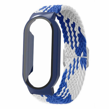 For Xiaomi Smart Band 8 / Band 8 NFC Braided Watch Band with PC Watch Case and Screen Protector