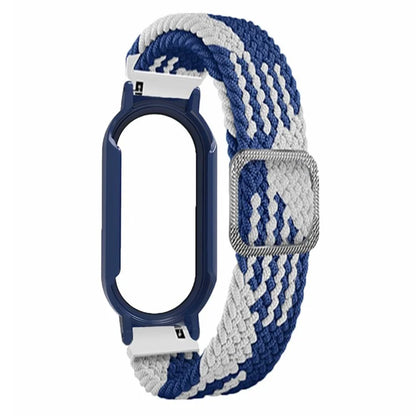 For Xiaomi Smart Band 8 / Band 8 NFC Braided Watch Band with PC Watch Case and Screen Protector