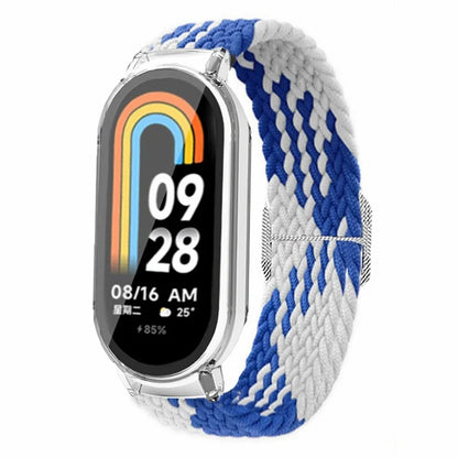 For Xiaomi Smart Band 8 / Band 8 NFC Braided Watch Band with PC Watch Case and Screen Protector