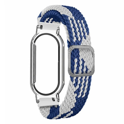 For Xiaomi Smart Band 8 / Band 8 NFC Braided Watch Band with PC Watch Case and Screen Protector