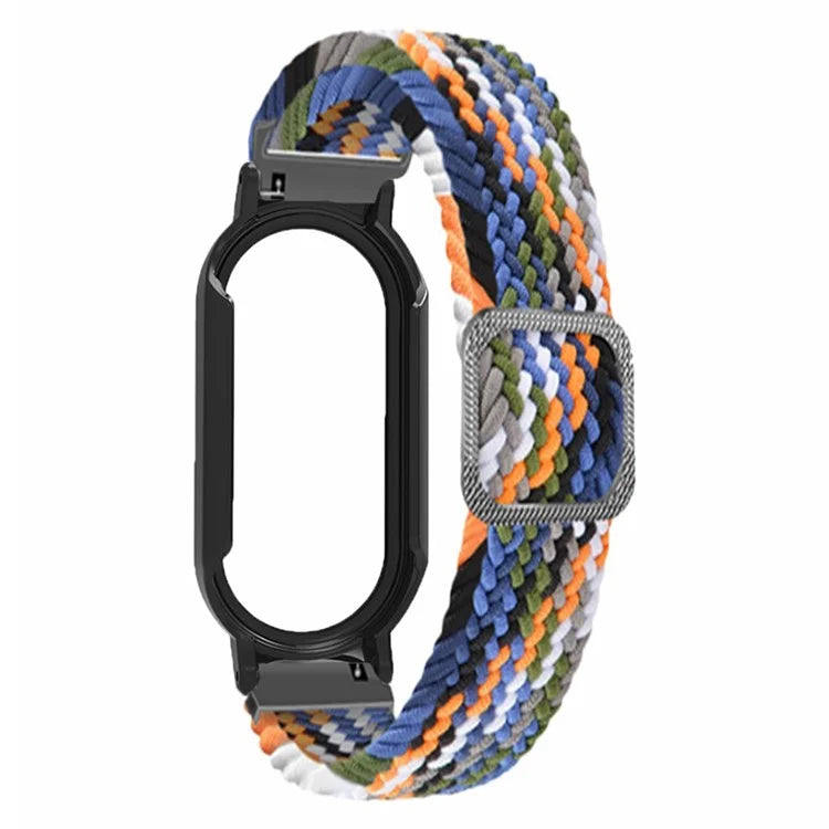 For Xiaomi Smart Band 8 / Band 8 NFC Braided Watch Band with PC Watch Case and Screen Protector