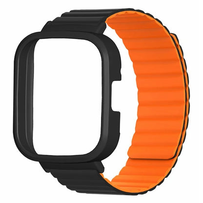 For Xiaomi Redmi Watch 3 Silicone Watch Band Magnetic Strap with PC Watch Case