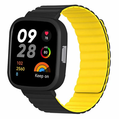 For Xiaomi Redmi Watch 3 Silicone Watch Band Magnetic Strap with PC Watch Case