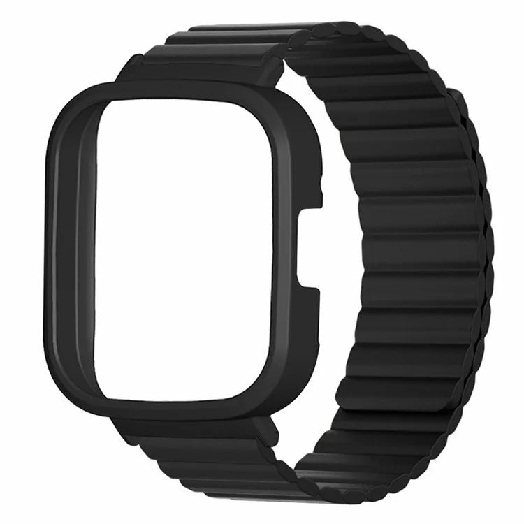 For Xiaomi Redmi Watch 3 Silicone Watch Band Magnetic Strap with PC Watch Case