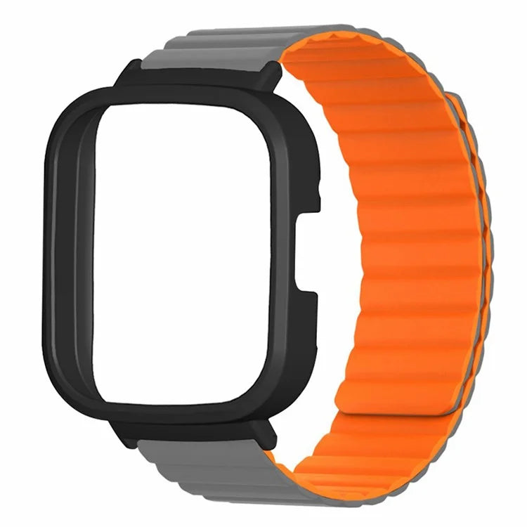 For Xiaomi Redmi Watch 3 Silicone Watch Band Magnetic Strap with PC Watch Case
