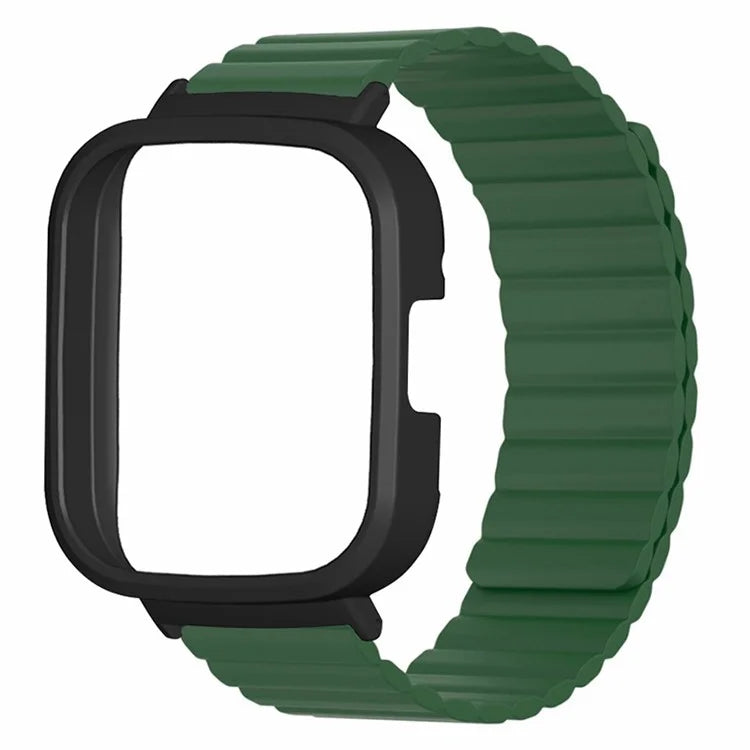 For Xiaomi Redmi Watch 3 Silicone Watch Band Magnetic Strap with PC Watch Case
