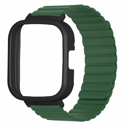 For Xiaomi Redmi Watch 3 Silicone Watch Band Magnetic Strap with PC Watch Case