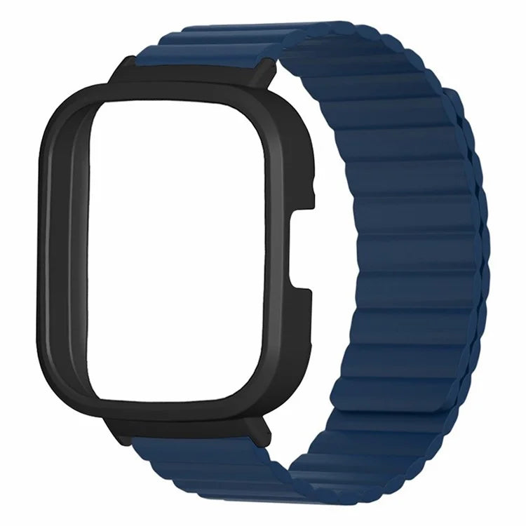 For Xiaomi Redmi Watch 3 Silicone Watch Band Magnetic Strap with PC Watch Case
