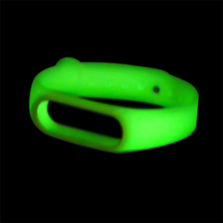 For Xiaomi Mi Band 6 / 5 / 4 / 3 Watch Strap Noctilucent TPU Dual-color Wristbands with Case