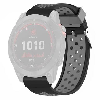 For Garmin Fenix 7S / 6S / 5S Silicone Watch Bands Dual-Colors Breathable Wristband with 20mm PC Connector