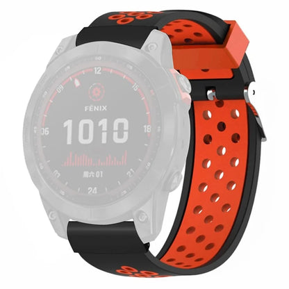 For Garmin Fenix 7S / 6S / 5S Silicone Watch Bands Dual-Colors Breathable Wristband with 20mm PC Connector