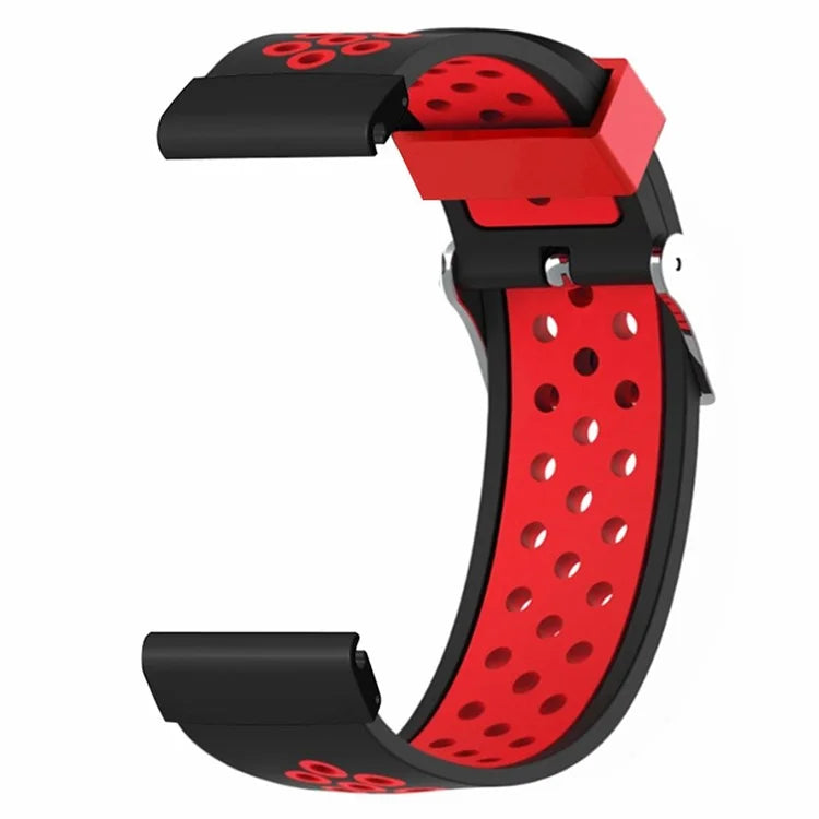 For Garmin Fenix 7S / 6S / 5S Silicone Watch Bands Dual-Colors Breathable Wristband with 20mm PC Connector