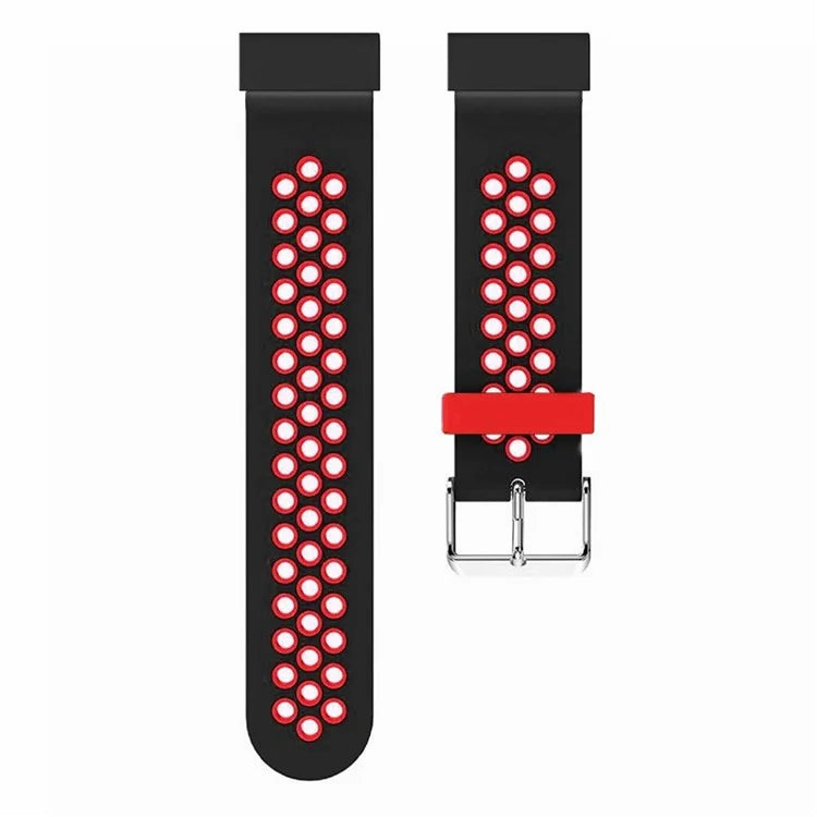 For Garmin Fenix 7S / 6S / 5S Silicone Watch Bands Dual-Colors Breathable Wristband with 20mm PC Connector