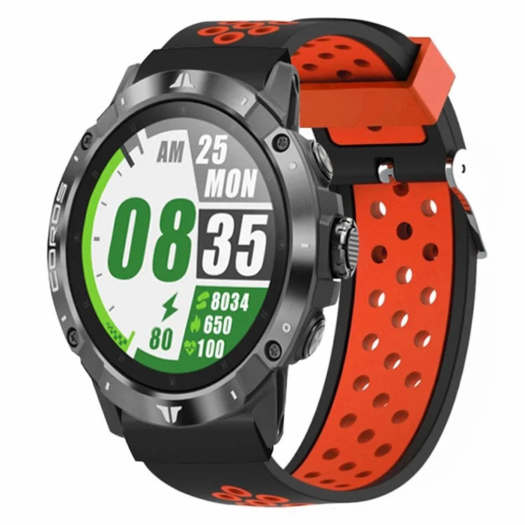 For Garmin Fenix 7S / 6S / 5S Silicone Watch Bands Dual-Colors Breathable Wristband with 20mm PC Connector