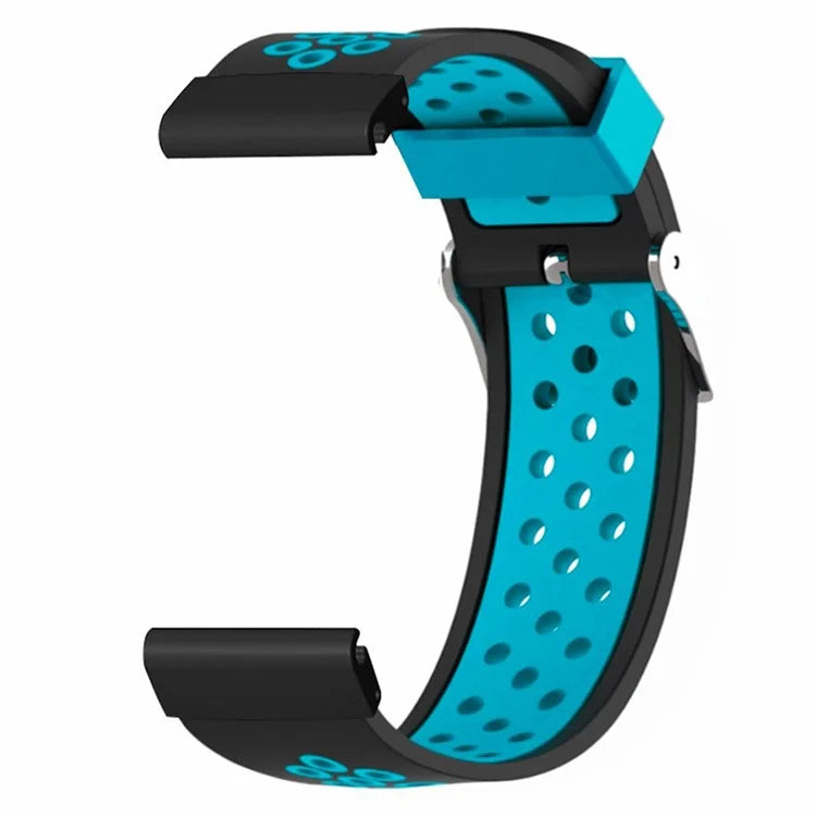 For Garmin Fenix 7S / 6S / 5S Silicone Watch Bands Dual-Colors Breathable Wristband with 20mm PC Connector