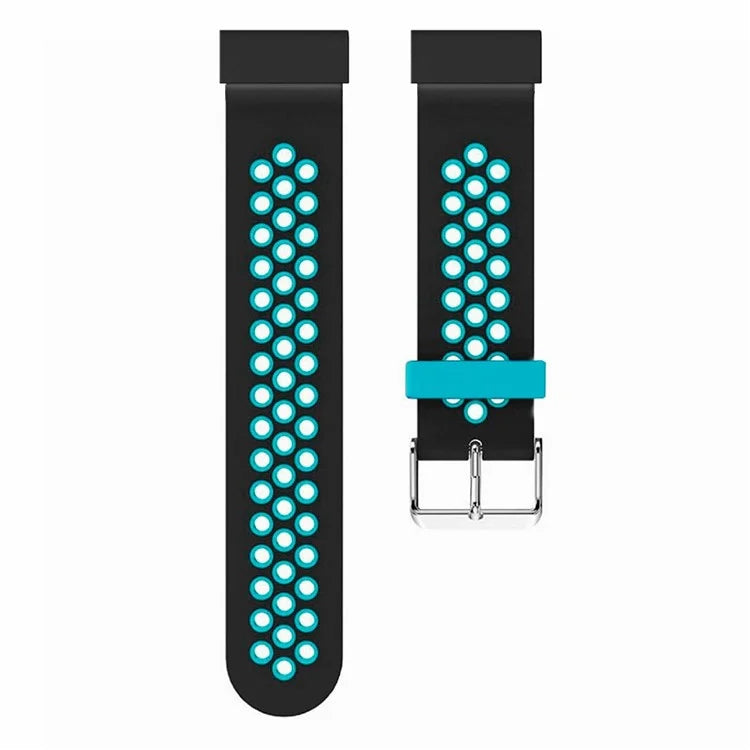 For Garmin Fenix 7S / 6S / 5S Silicone Watch Bands Dual-Colors Breathable Wristband with 20mm PC Connector