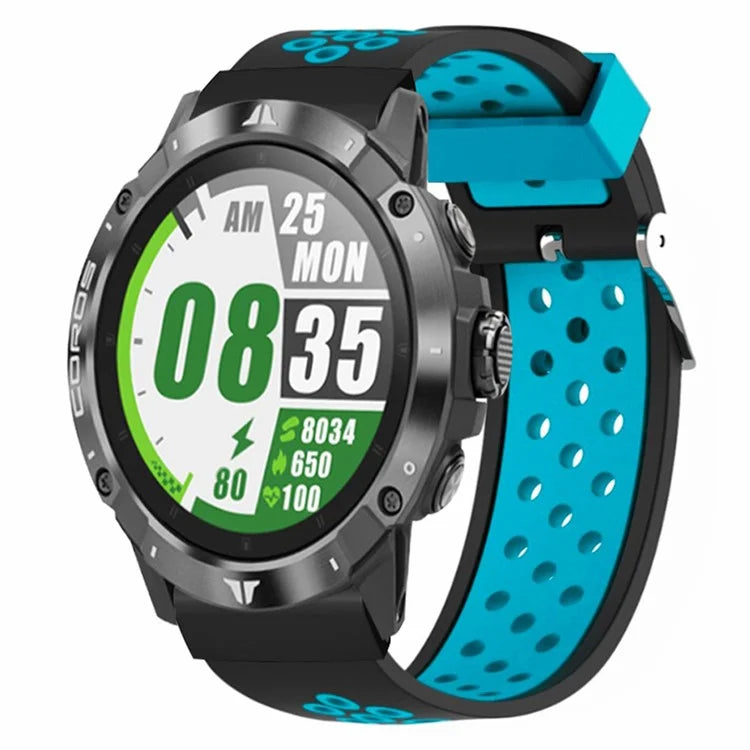 For Garmin Fenix 7S / 6S / 5S Silicone Watch Bands Dual-Colors Breathable Wristband with 20mm PC Connector