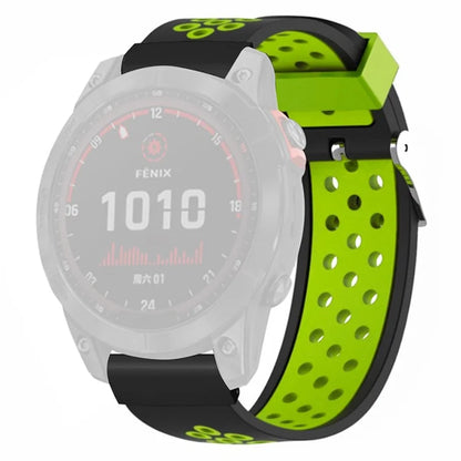 For Garmin Fenix 7S / 6S / 5S Silicone Watch Bands Dual-Colors Breathable Wristband with 20mm PC Connector