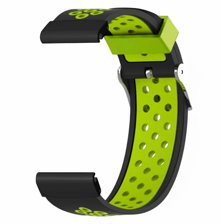 For Garmin Fenix 7S / 6S / 5S Silicone Watch Bands Dual-Colors Breathable Wristband with 20mm PC Connector