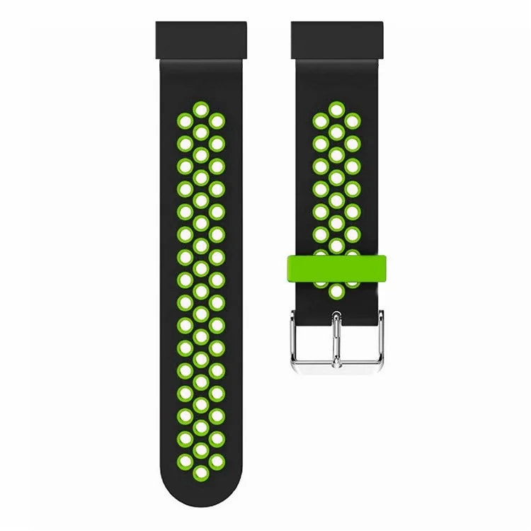 For Garmin Fenix 7S / 6S / 5S Silicone Watch Bands Dual-Colors Breathable Wristband with 20mm PC Connector
