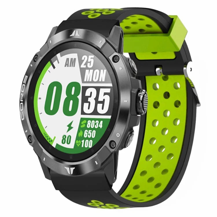 For Garmin Fenix 7S / 6S / 5S Silicone Watch Bands Dual-Colors Breathable Wristband with 20mm PC Connector