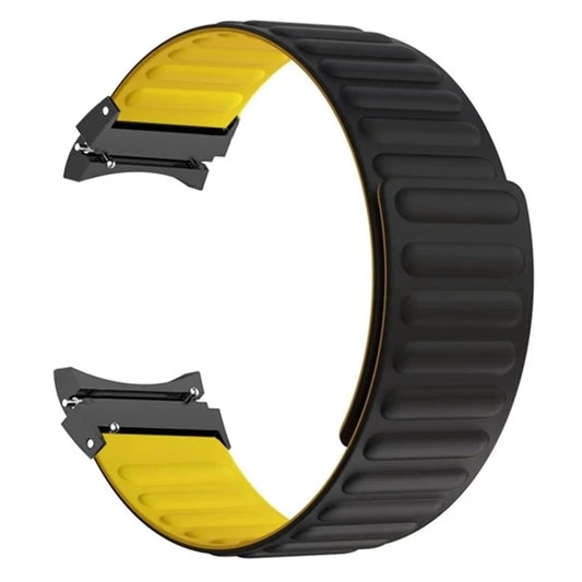 For Samsung Galaxy Watch6 / Watch 5 / Watch 5 Pro / Watch4 Magnetic Band Silicone Adjustable Wristband+Yellow