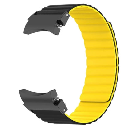 For Samsung Galaxy Watch6 / Watch 5 / Watch 5 Pro / Watch4 Magnetic Band Silicone Adjustable Wristband+Yellow