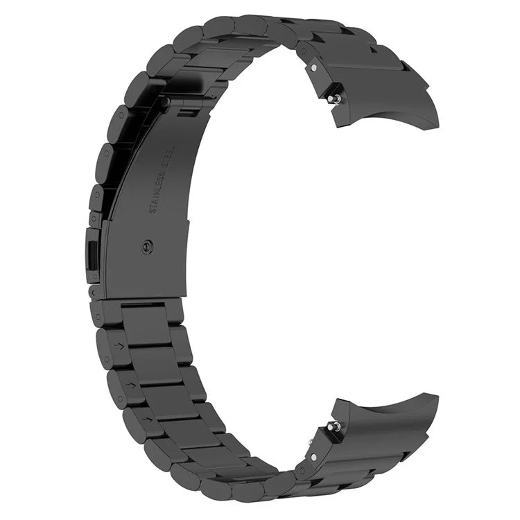 For Samsung Galaxy Watch6 / Watch 5 / Watch 5 Pro / Watch 4 Wrist Strap 3-beads Solid Metal Watch Band