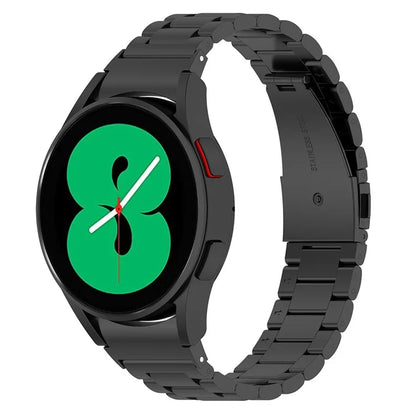 For Samsung Galaxy Watch6 / Watch 5 / Watch 5 Pro / Watch 4 Wrist Strap 3-beads Solid Metal Watch Band