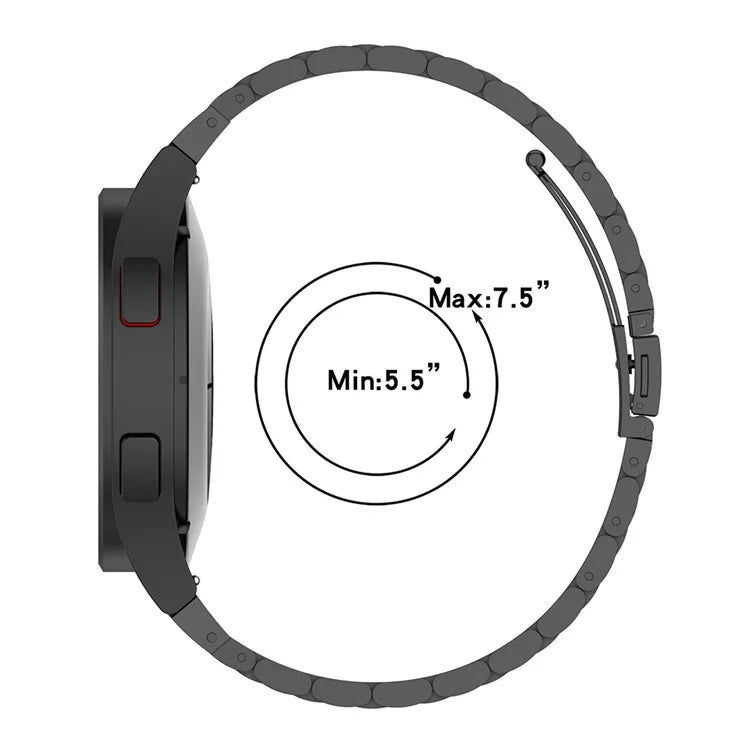 For Samsung Galaxy Watch6 / Watch 5 / Watch 5 Pro / Watch 4 Wrist Strap 3-beads Solid Metal Watch Band