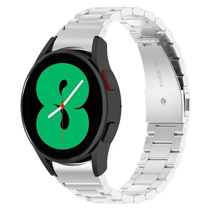 For Samsung Galaxy Watch6 / Watch 5 / Watch 5 Pro / Watch 4 Wrist Strap 3-beads Solid Metal Watch Band