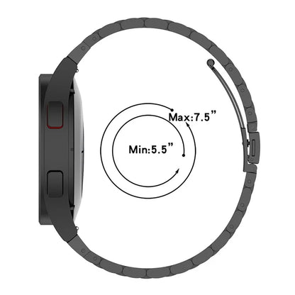 For Samsung Galaxy Watch6 / Watch 5 / Watch 5 Pro / Watch 4 Wrist Strap 3-beads Solid Metal Watch Band