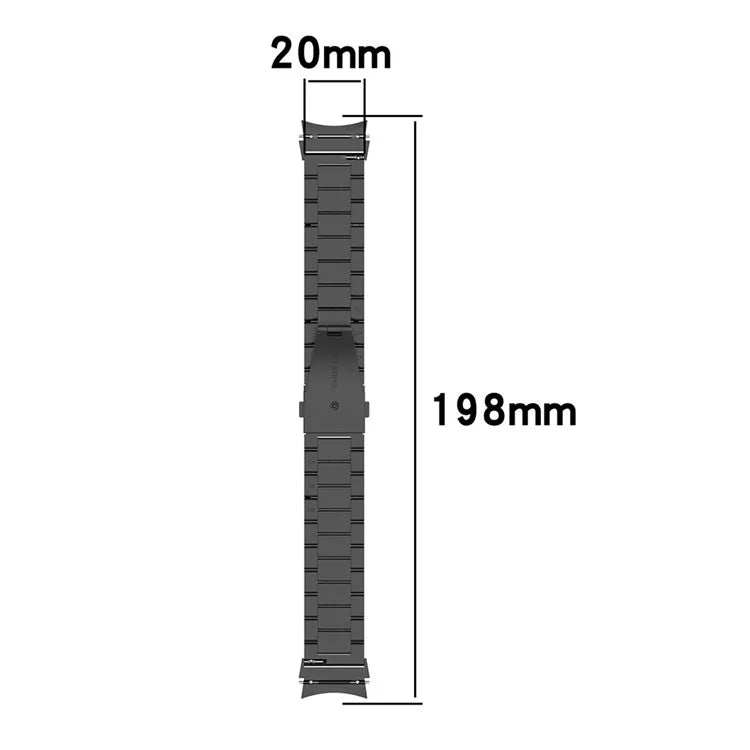 For Samsung Galaxy Watch6 / Watch 5 / Watch 5 Pro / Watch 4 Wrist Strap 3-beads Solid Metal Watch Band