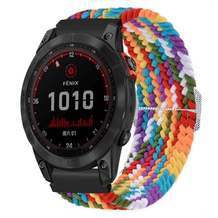 For Garmin Fenix 7S / 6S / 5S Stretchy Nylon Watch Strap Sport Wristbands with 20mm PC Connector