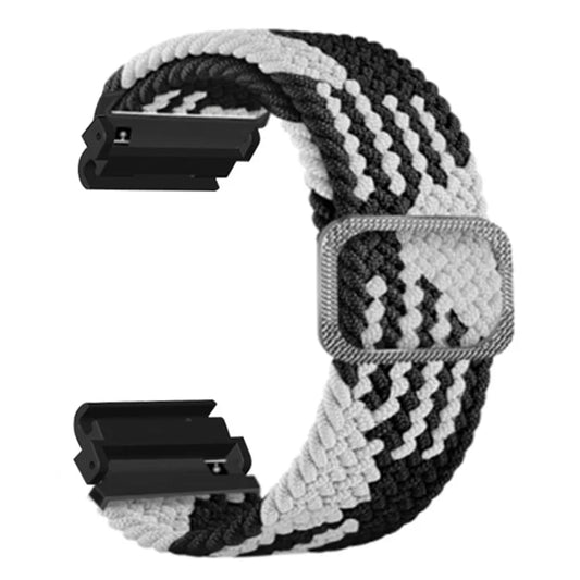 For Garmin Fenix 7S / 6S / 5S Stretchy Nylon Watch Strap Sport Wristbands with 20mm PC Connector+White