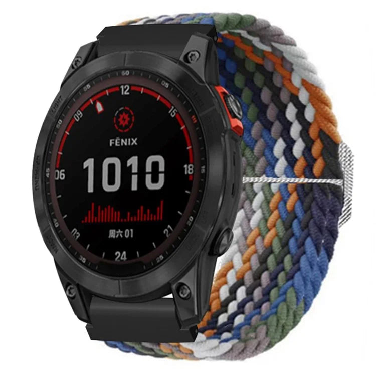 For Garmin Fenix 7S / 6S / 5S Stretchy Nylon Watch Strap Sport Wristbands with 20mm PC Connector