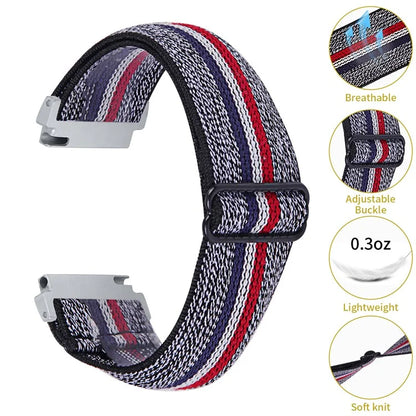 For Huawei Watch 4 Pro / Watch GT 3 / 2 46mm Nylon Watch Band 22mm Quick Release Replacement Elastic Watch Strap