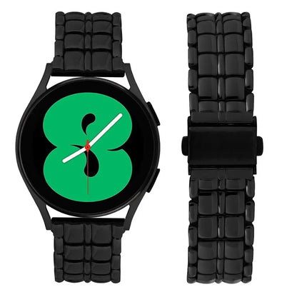 For Huami Amazfit Youth Edition 20mm Grid Texture Replacement Strap Stainless Steel Watch Band