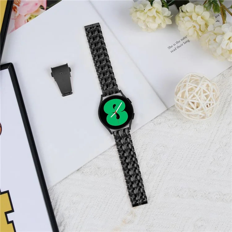 For Huami Amazfit Youth Edition 20mm Grid Texture Replacement Strap Stainless Steel Watch Band