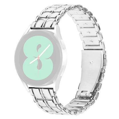 For Huami Amazfit Youth Edition 20mm Grid Texture Replacement Strap Stainless Steel Watch Band