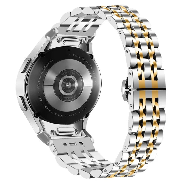 For Samsung Galaxy Watch 5 / 5 Pro / Watch4 / Watch4 Classic 46mm Replacement Band Stainless Steel Watch Strap with Connector