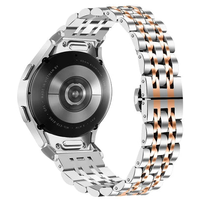 For Samsung Galaxy Watch 5 / 5 Pro / Watch4 / Watch4 Classic 46mm Replacement Band Stainless Steel Watch Strap with Connector