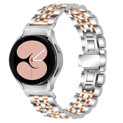 For Samsung Galaxy Watch 5 / 5 Pro / Watch4 / Watch4 Classic 46mm Replacement Band Stainless Steel Watch Strap with Connector