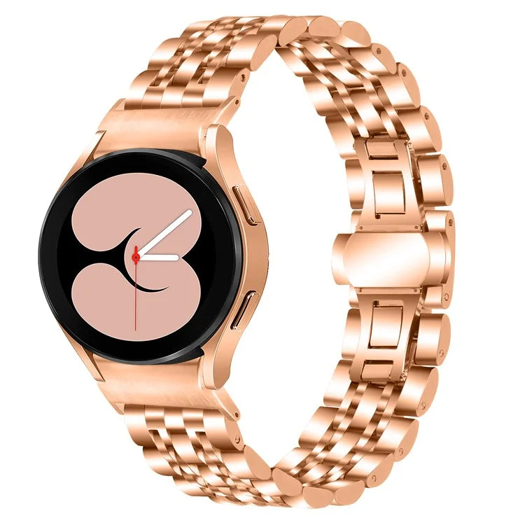 For Samsung Galaxy Watch 5 / 5 Pro / Watch4 / Watch4 Classic 46mm Replacement Band Stainless Steel Watch Strap with Connector